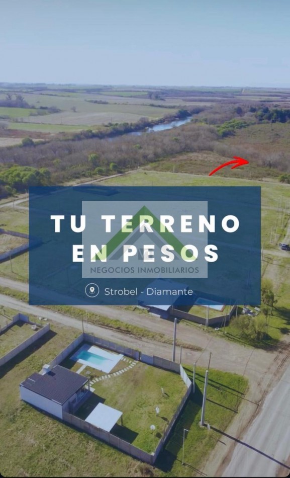 VENTA DE LOTES FINANCIADOS EN PESOS EN STROBEL , DIAMANTE