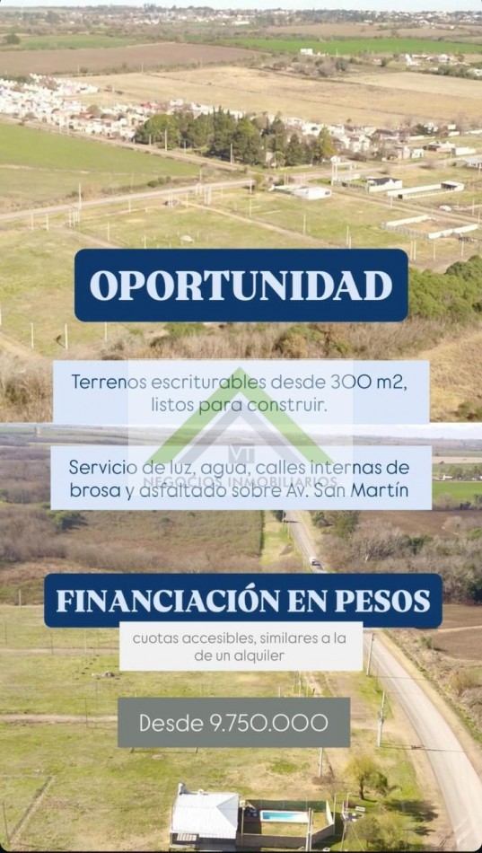 VENTA DE LOTES FINANCIADOS EN PESOS EN STROBEL , DIAMANTE